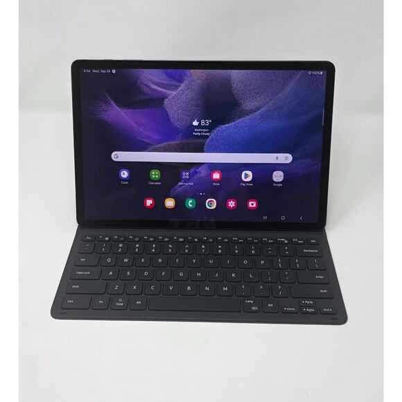 Samsung Galaxy Tab S7 FE 5G 64GB Black (WiFi Only) w/ Keyboard Folio & S Pen - Picture 1 of 13